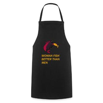 Frauen Angeln Lustig Spruch - Kochschürze - Schwarz - Vorne - AI Model Male 185 dark (185cm)