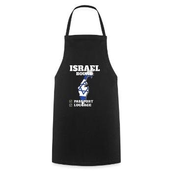Israël Bound Country Travel Vacances drapeau israélien - Tablier de cuisine - noir - Devant - AI Model Male 185 dark (185cm)