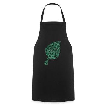 Power of Herbs – Leaf Shaped Word Cloud - Cooking Apron - black - Front - AI Model Male 185 dark (185cm)