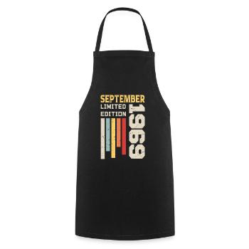 September 1969 Birthday Gift September 1969 - Cooking Apron - black - Front - AI Model Male 185 dark (185cm)