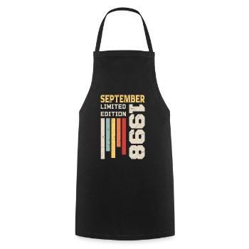 September 1998 Birthday Gift September 1998 - Cooking Apron - black - Front - AI Model Male 185 dark (185cm)