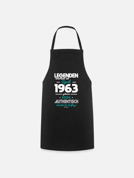 60. Geburtstag - Legenden wurden im April 1963 - Kochschürze - Schwarz