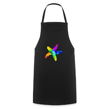 Seestern Taucher Regenbogen Tiere Polygon - Kochschürze - Schwarz - Vorne - AI Model Male 185 dark (185cm)