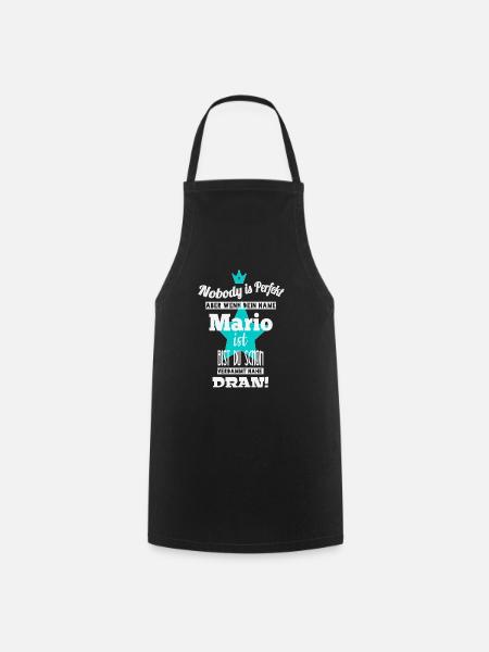 Nom des hommes de Mario cadeaux cool prénoms - Tablier de cuisine - noir