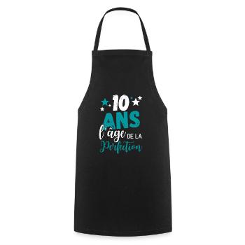 10 Jahre das Alter der perfektion humoristischen Geschenk - Kochschürze - Schwarz - Vorne - AI Model Male 185 dark (185cm)