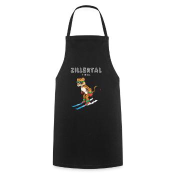 Zillertal Tirol Österreich Retro Ski Tiger - Kochschürze - Schwarz - Vorne - AI Model Male 185 dark (185cm)