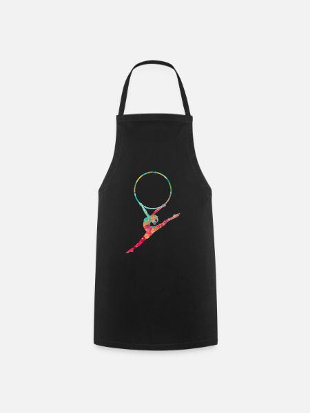 Gymnastique sportive rythmique avec pneus - PopArt - Tablier de cuisine - noir