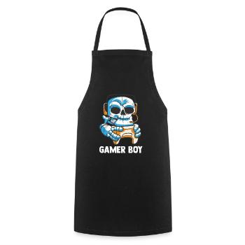 Zocken Jungs Skelett - Computer Spiele Videospiele - Kochschürze - Schwarz - Vorne - AI Model Male 185 dark (185cm)