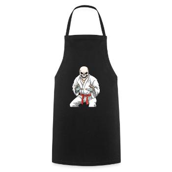 Jiu Jitsu Skeleton - Brasilianisches Jiu Jitsu und - Kochschürze - Schwarz - Vorne - AI Model Male 185 dark (185cm)