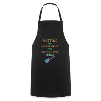 Guitar Instrument For Intelligent People Cream - Cooking Apron - black - Front - AI Model Male 185 dark (185cm)