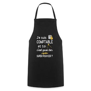 je suis comptable / humour comptable - Tablier de cuisine - noir - Devant - AI Model Male 185 dark (185cm)