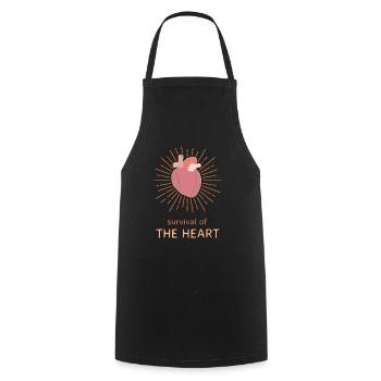 Survival of the Heart - Fittness Passion Love - Cooking Apron - black - Front - AI Model Male 185 dark (185cm)