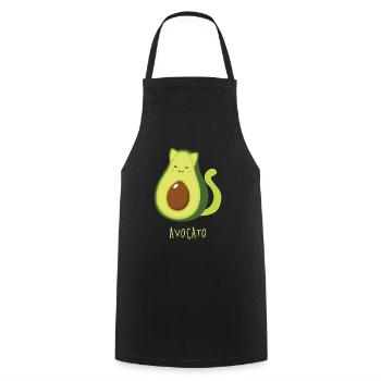 Cat Avocado Avocato Funny Animal Puns - Cooking Apron - black - Front - AI Model Male 185 dark (185cm)