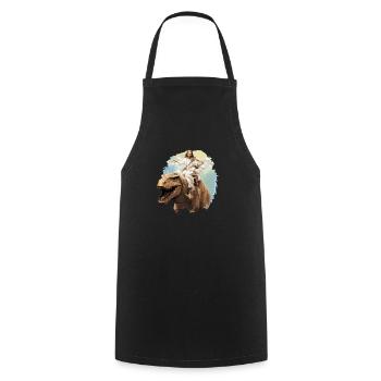 Cool Jesus Rides Dinosaur Funnier - Cooking Apron - black - Front - AI Model Male 185 dark (185cm)