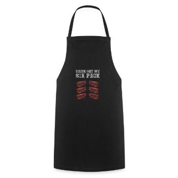 Check out my Sixpack Bacon Lover Crispy - Cooking Apron - black - Front - AI Model Male 185 dark (185cm)