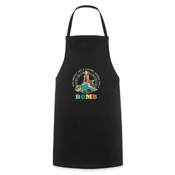 Not fragile like a flower, but a - Cooking Apron - black - Front - AI Model Male 185 dark (185cm)