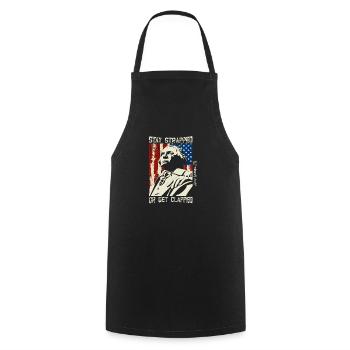 Buckle up or get clapped George - Cooking Apron - black - Front - AI Model Male 185 dark (185cm)