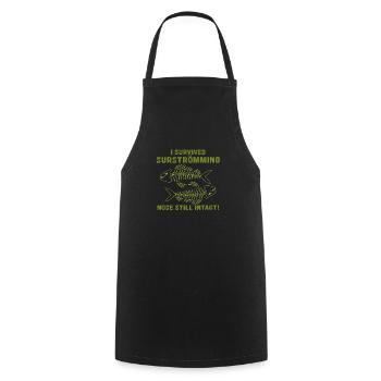 Surströmming - Parce que la vie est trop courte pour les fils - Tablier de cuisine - noir - Devant - AI Model Male 185 dark (185cm)