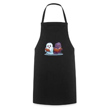 Groovy Lire la suite Livres Ghost Cute Funny - Tablier de cuisine - noir - Devant - AI Model Male 185 dark (185cm)