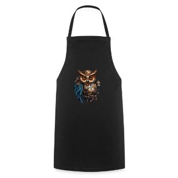Eule Wildnis Geist Tier Natur Steampunk - Kochschürze - Schwarz - Vorne - AI Model Male 185 dark (185cm)