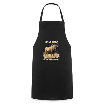 Ich Bin Ein Gnu Witziges Halloween Kostüm Gnu - Kochschürze - Schwarz - Vorne - AI Model Male 185 dark (185cm)