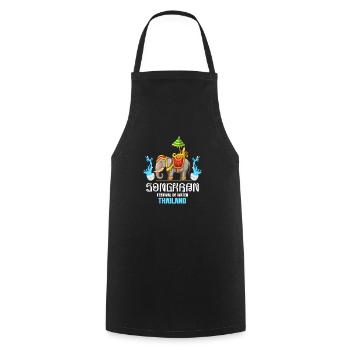 SongKran Festival of Water Thailand - Cooking Apron - black - Front - AI Model Male 185 dark (185cm)