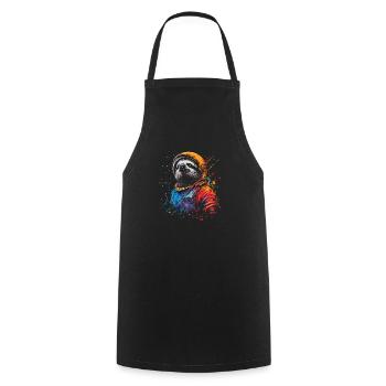 Faultier-Astronaut - Eine Weltraumreise In - Kochschürze - Schwarz - Vorne - AI Model Male 185 dark (185cm)