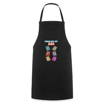 Check Out My Abs - 3D Printer - Cooking Apron - black - Front - AI Model Male 185 dark (185cm)