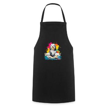 Inhale, Exhale - Pug, Yoga, Exercise, Dog Sports - Cooking Apron - black - Front - AI Model Male 185 dark (185cm)