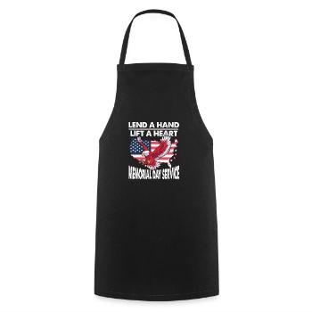 Prêter un soulèvement de main Un service du Memorial Day du cœur - Tablier de cuisine - noir - Devant - AI Model Male 185 dark (185cm)