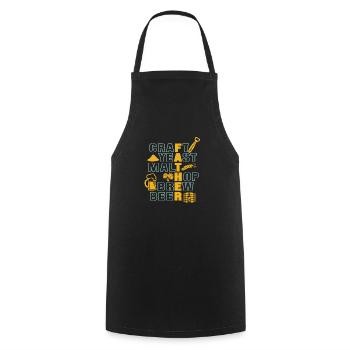 Craft Yeast Malt Hop Brew Beer - Perfect for - Cooking Apron - black - Front - AI Model Male 185 dark (185cm)