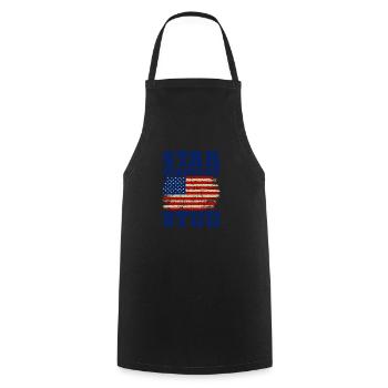 Star Spangled Stud Peace Sign United States Flag - Cooking Apron - black - Front - AI Model Male 185 dark (185cm)
