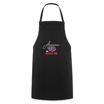 Graphique américain en tant que tarte aux pommes en rouge et vert - Tablier de cuisine - noir - Devant - AI Model Male 185 dark (185cm)