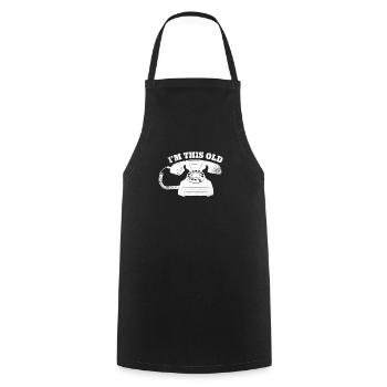 I'm So Old Phone Retro Nostalgia Humor - Cooking Apron - black - Front - AI Model Male 185 dark (185cm)