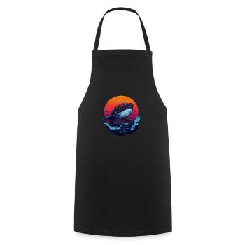 Cooler Wal Im Sonnenuntergang Mit Sonnenbrille - Kochschürze - Schwarz - Vorne - AI Model Male 185 dark (185cm)