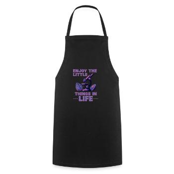 Profitez des petites choses de la vie Microscope - Tablier de cuisine - noir - Devant - AI Model Male 185 dark (185cm)