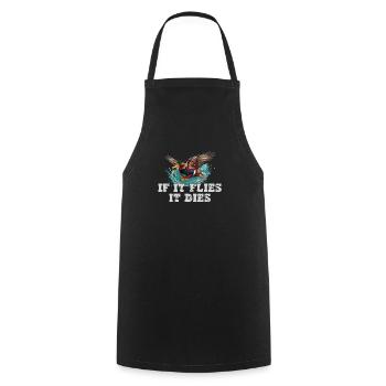 When it flies, it dies duck hunter stylish - Cooking Apron - black - Front - AI Model Male 185 dark (185cm)