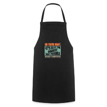 No, you're right, let's do it in the stupidest way - Cooking Apron - black - Front - AI Model Male 185 dark (185cm)