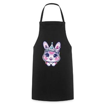 Süßer Hase mit Krone - Kochschürze - Schwarz - Vorne - AI Model Male 185 dark (185cm)