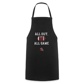 Tous dehors, tous les matchs - Football - Tablier de cuisine - noir - Devant - AI Model Male 185 dark (185cm)