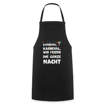 Karneval, Karneval, wir feiern d... - Kochschürze - Schwarz - Vorne - AI Model Male 185 dark (185cm)