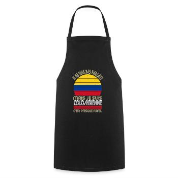 Je ne suis pas parfaite mais je suis Colombienne - Tablier de cuisine - noir - Devant - AI Model Male 185 dark (185cm)