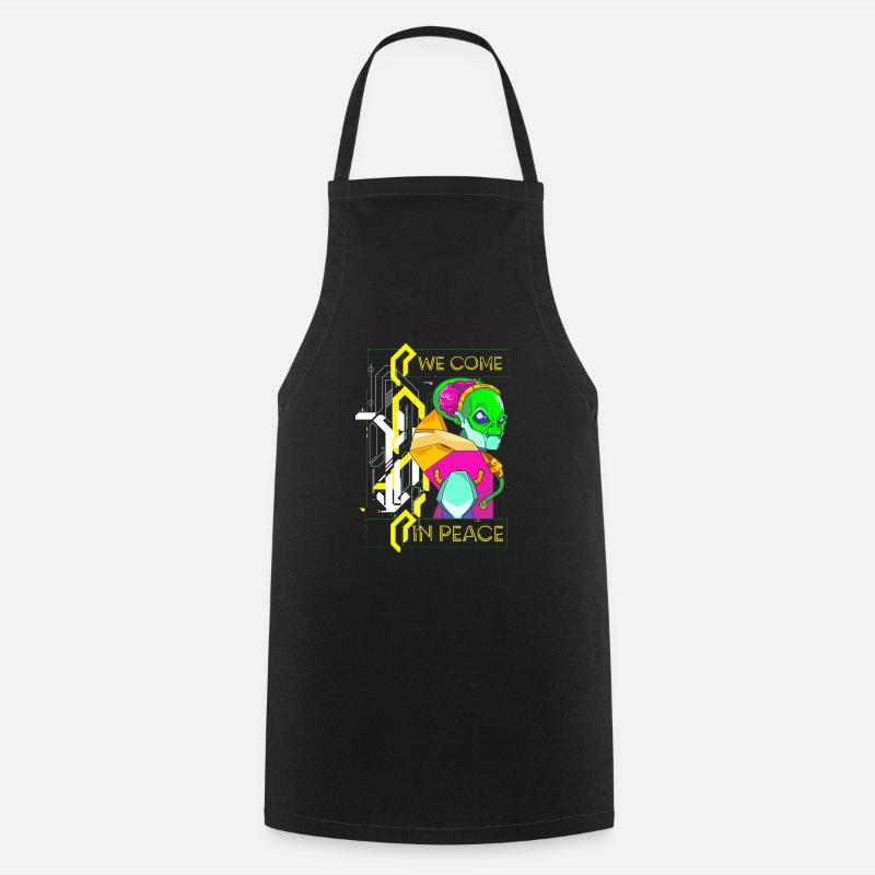 Future Retro Synthwave Scifi - Cooking Apron - black