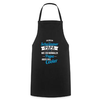 Schwimmer Papa wie ein normaler Papa viel cooler - Kochschürze - Schwarz - Vorne - AI Model Male 185 dark (185cm)