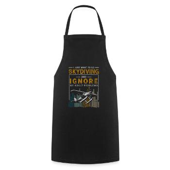 Skydiving passion freefall - Cooking Apron - black - Front - AI Model Male 185 dark (185cm)