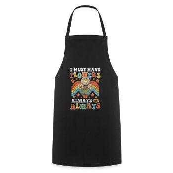 Flower Colorful Wedding - Cooking Apron - black - Front - AI Model Male 185 dark (185cm)