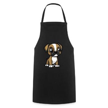 Boxer Hund Niedlich - Kochschürze - Schwarz - Vorne - AI Model Male 185 dark (185cm)