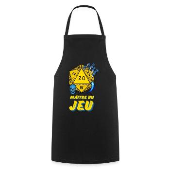 D20 Aventures JDR Maître du Jeu - Tablier de cuisine - noir - Devant - AI Model Male 185 dark (185cm)