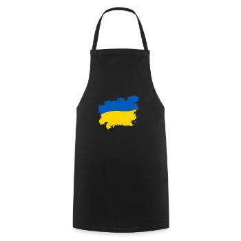 Ukraine - Kochschürze - Schwarz - Vorne - AI Model Male 185 dark (185cm)