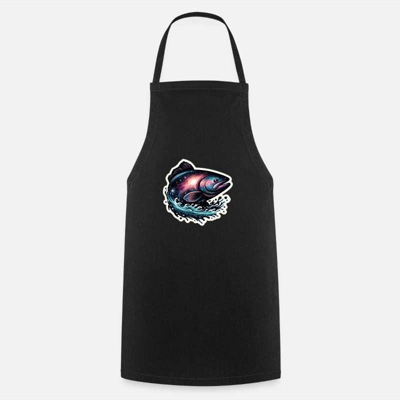 Galaxy fish - Cooking Apron - black